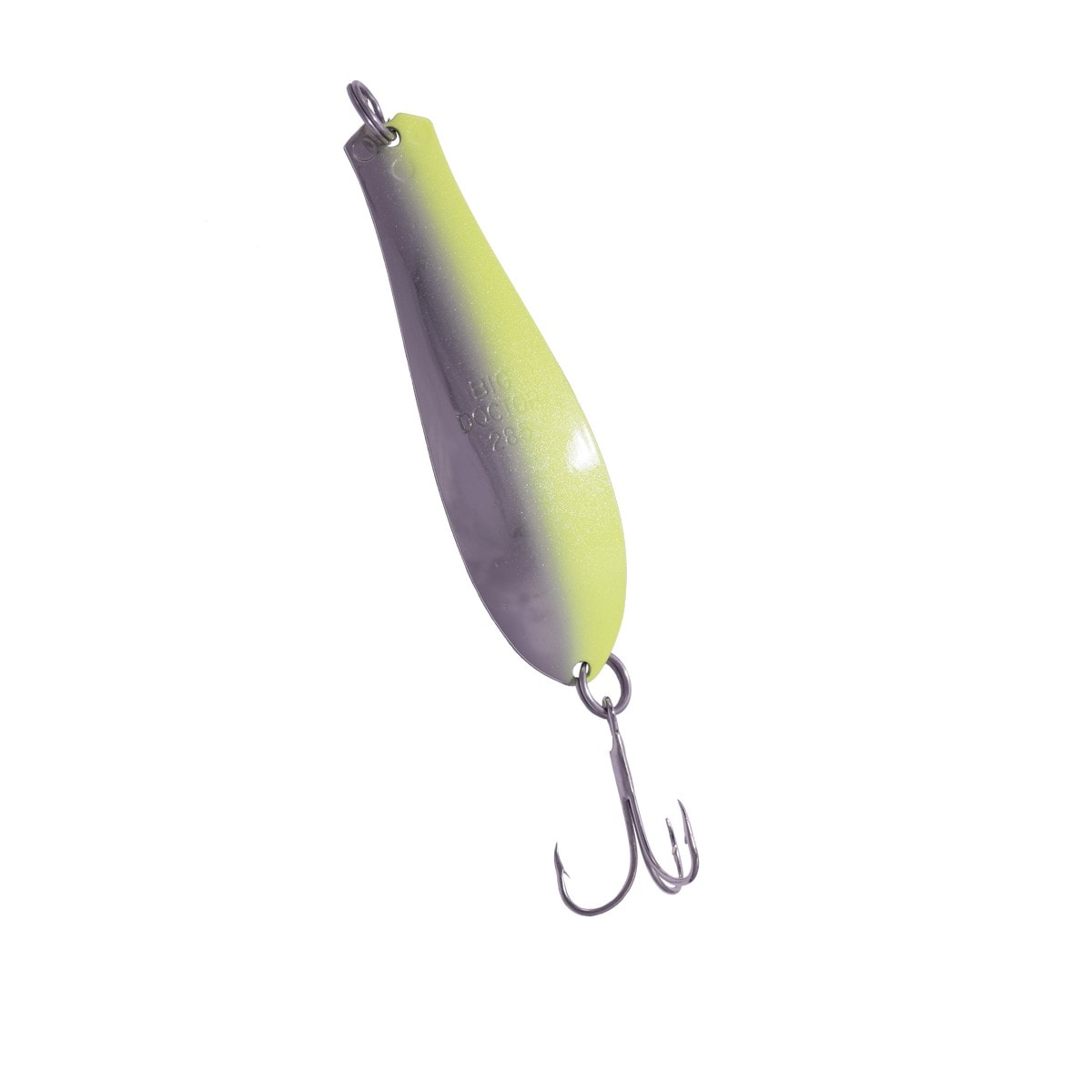 Doctor Spoon in (301) Nickel / Chartreuse - Yellow Bird Fishing Products