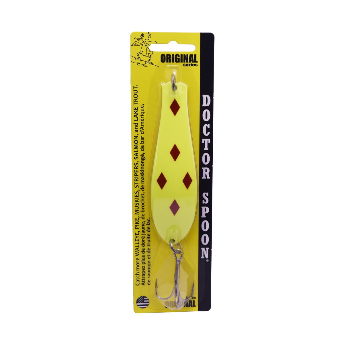 Doctor Spoon Big Game Series 2 oz 5-1/2 inch - Yellow/Red 5 of Diamonds