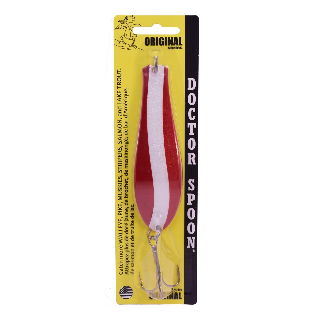 Doctor Spoon in (35) Red / White Swirl - Yellow Bird Fishing Products