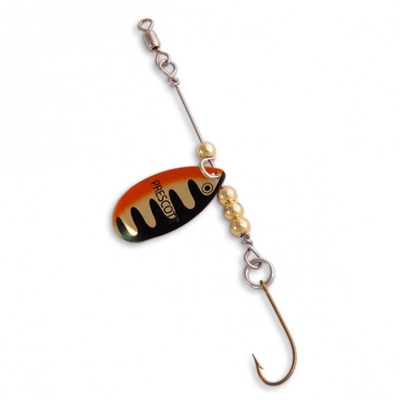 Single Blade Prescott Spinner Pan Fish Rig In (35) Red / White Swirl-628446