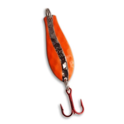 Doctor Ice in (400) Nickel Hex Hammered / Orange Swirl - Yellow Bird Fishing  Products