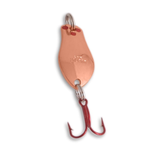 Premium Doctor Spoon with Red LazerSharp Hooks in (PM103) Copper - Yellow  Bird Fishing Products