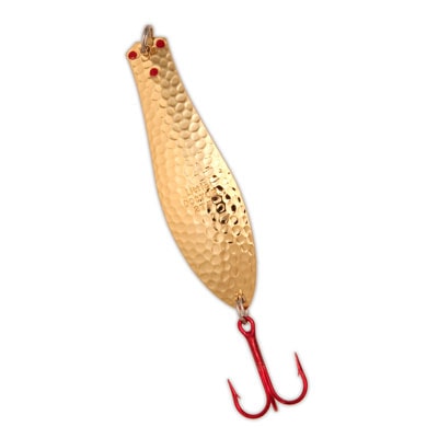 Premium Doctor Spoon with Red LazerSharp Hooks in (PM402) Hammered Gold -  Yellow Bird Fishing Products