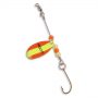 Single Blade Prescott Spinner Panfish Rig in (37) Fluorescent Orange / Chartreuse Swirl