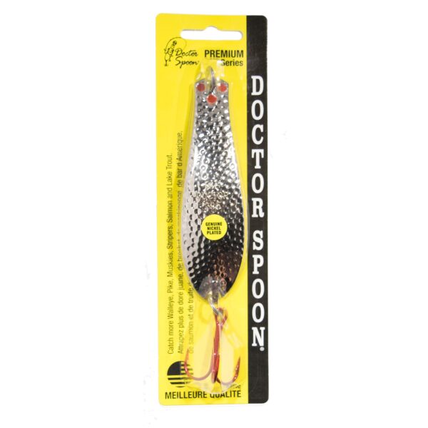 Premium Doctor Spoon with Red LazerSharp Hooks in (PM401) Hammered Nickel - Image 3