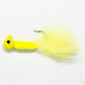 1/64 oz 60!!! 12 per CARD YELLOW HAND TIED MARABOU JIGS 5 CARDS 