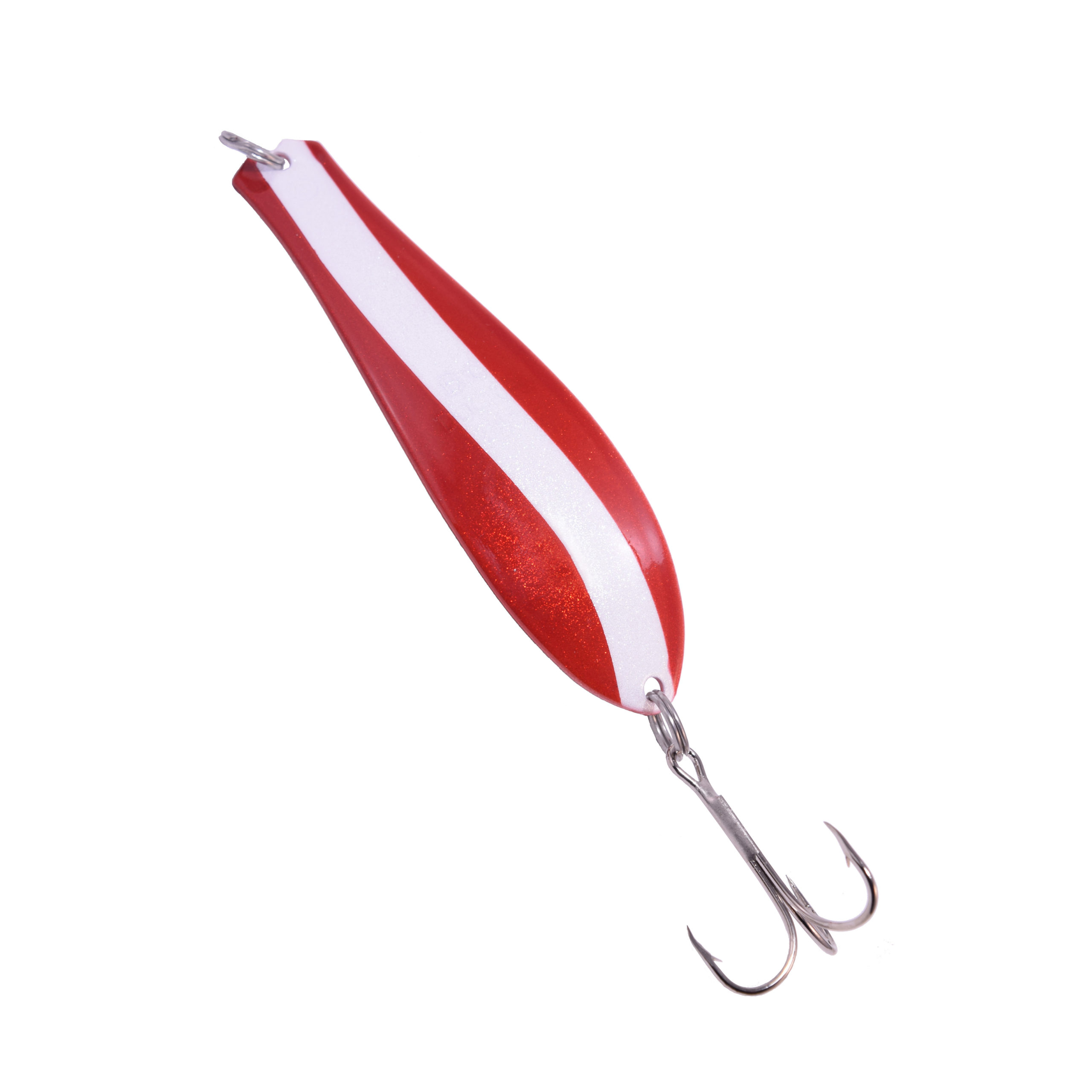 Doctor Spoon in (35) Red / White Swirl - Yellow Bird Fishing Products